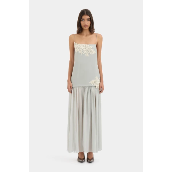 SIR the Label Noria Tiered Gown in Powder Blue | Evening Gowns | Coveti
