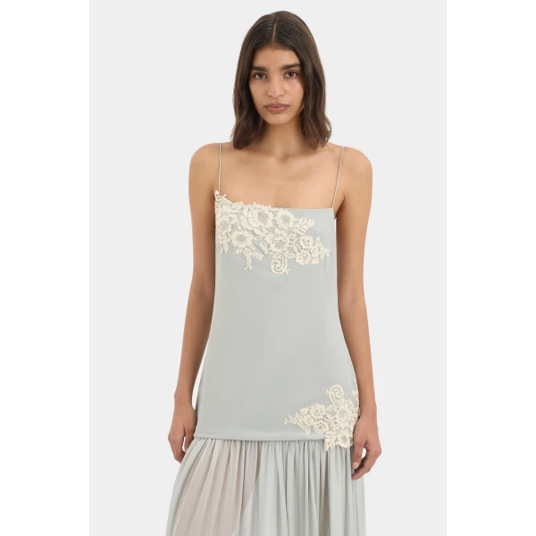 SIR the Label Noria Tiered Gown in Powder Blue | Evening Gowns | Coveti