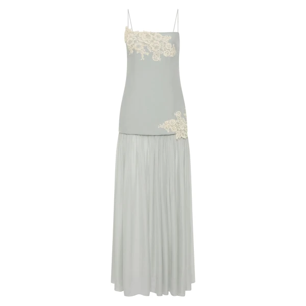 Noria Tiered Gown in Powder Blue