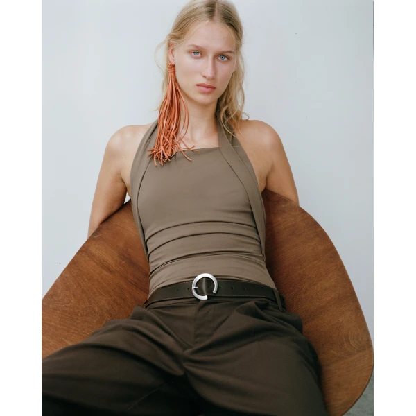 SIR the Label Odeon Leather Belt in Chocolate | Belts | Coveti