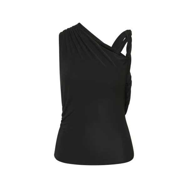 SIR the Label Olenna Twist Top in Charcoal | Tops | Coveti