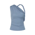 SIR the Label Olenna Twist Top in Dusty Blue | Tops | Coveti