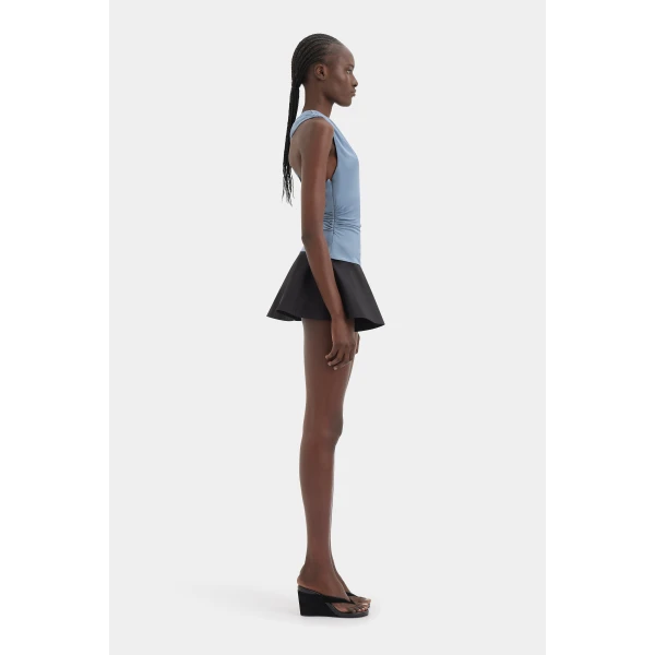SIR the Label Olenna Twist Top in Dusty Blue | Tops | Coveti