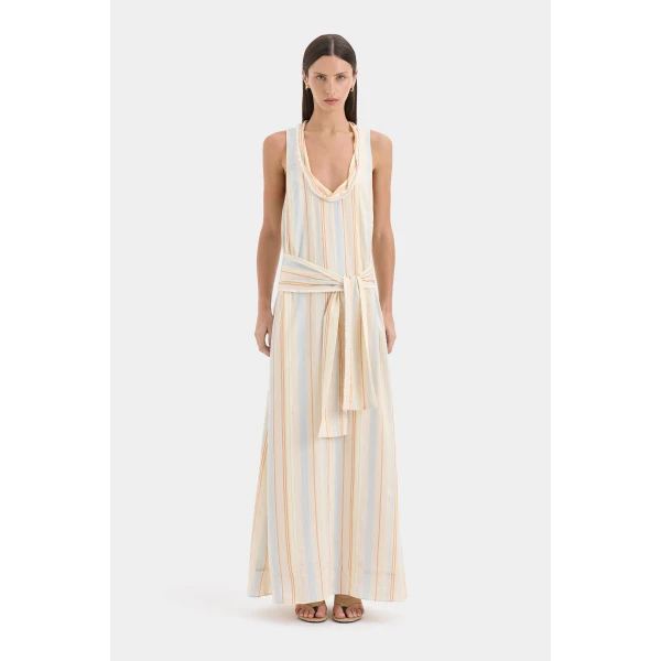SIR the Label Pernille Scoop Neck Maxi Dress in Sommer Stripe | Maxi Dresses | Coveti