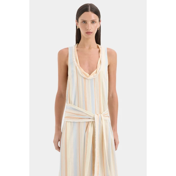 SIR the Label Pernille Scoop Neck Maxi Dress in Sommer Stripe | Maxi Dresses | Coveti