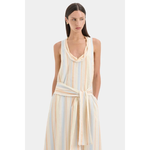 SIR the Label Pernille Scoop Neck Maxi Dress in Sommer Stripe | Maxi Dresses | Coveti