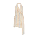 SIR the Label Pernille Wrap Halter Mini Dress in Sommer Stripe | Mini Dresses | Coveti