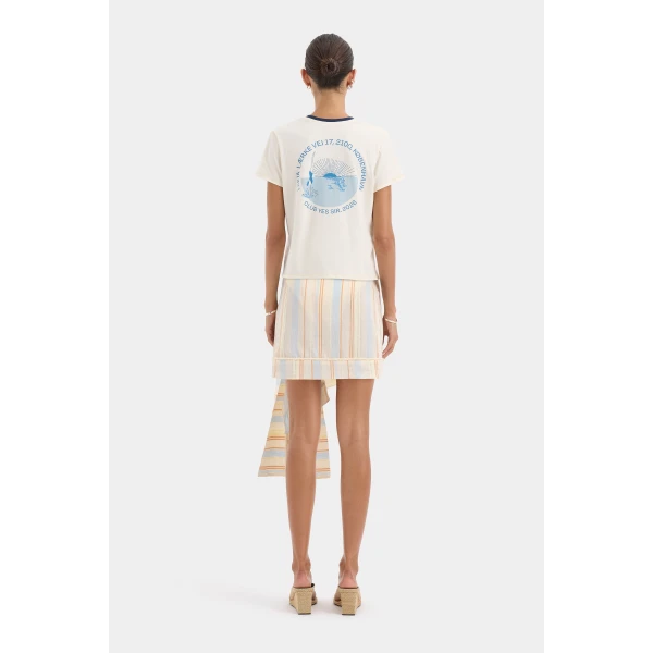 SIR the Label Pernille Wrap Mini Skirt in Sommer Stripe | Mini Skirts | Coveti