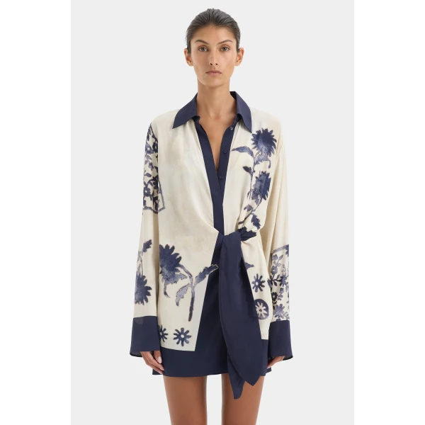 SIR the Label Phillipa Shirt Dress in Eira Midnight | Shirtdress | Coveti