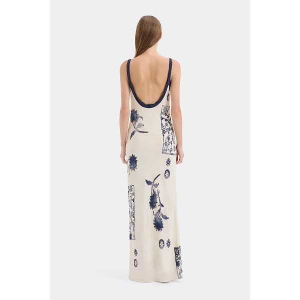 SIR the Label Phillipa Slip Dress in Eira Midnight | Maxi Dresses | Coveti