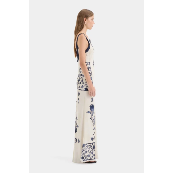 SIR the Label Phillipa Slip Dress in Eira Midnight | Maxi Dresses | Coveti