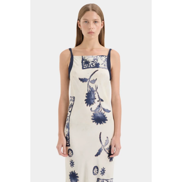 SIR the Label Phillipa Slip Dress in Eira Midnight | Maxi Dresses | Coveti