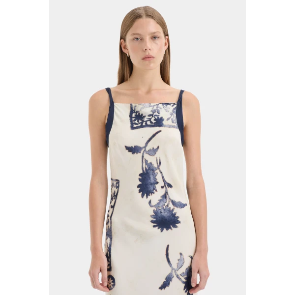 SIR the Label Phillipa Slip Dress in Eira Midnight | Maxi Dresses | Coveti