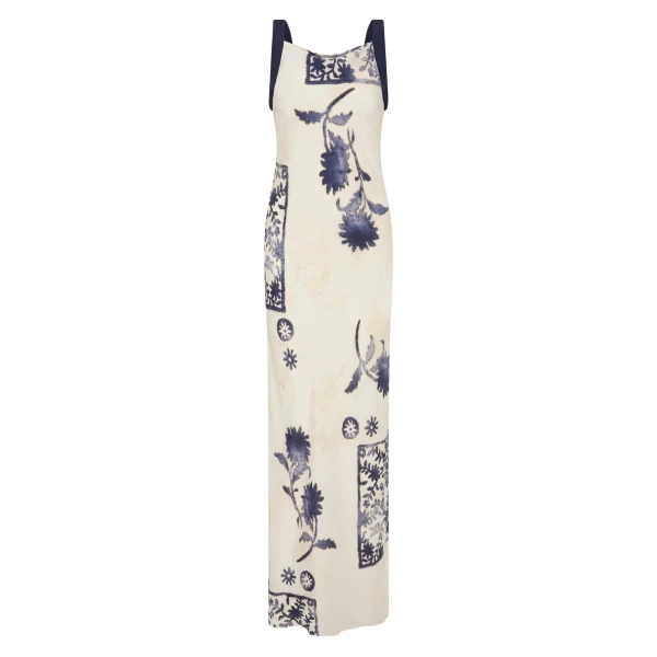 SIR the Label Phillipa Slip Dress in Eira Midnight | Maxi Dresses | Coveti