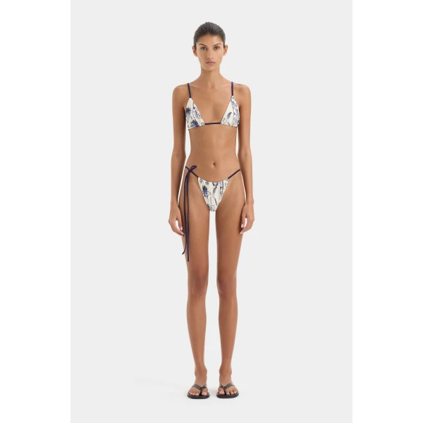 SIR the Label Phillipa String Triangle Top in Eira Midnight | Bikini | Coveti