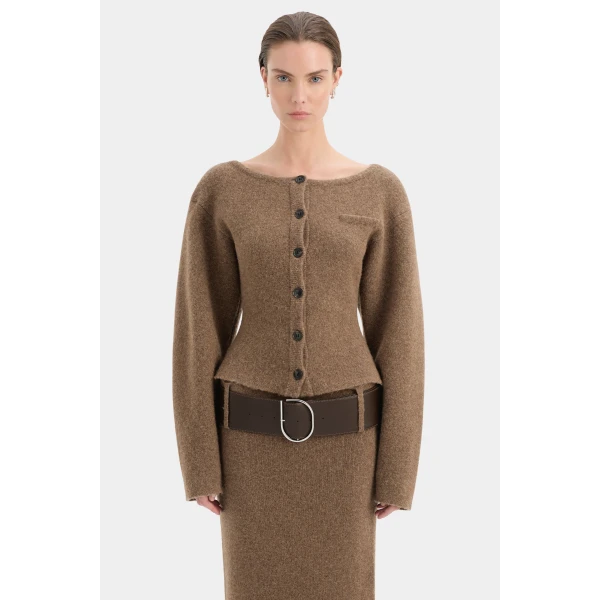 SIR the Label Rocco Wide Leather Belt in Chocolate | Belts | Coveti