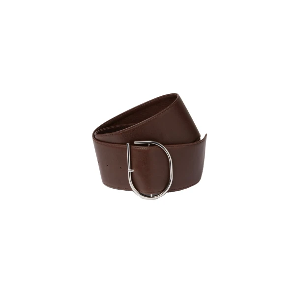 Rocco Wide Leather Belt in Chocolate
