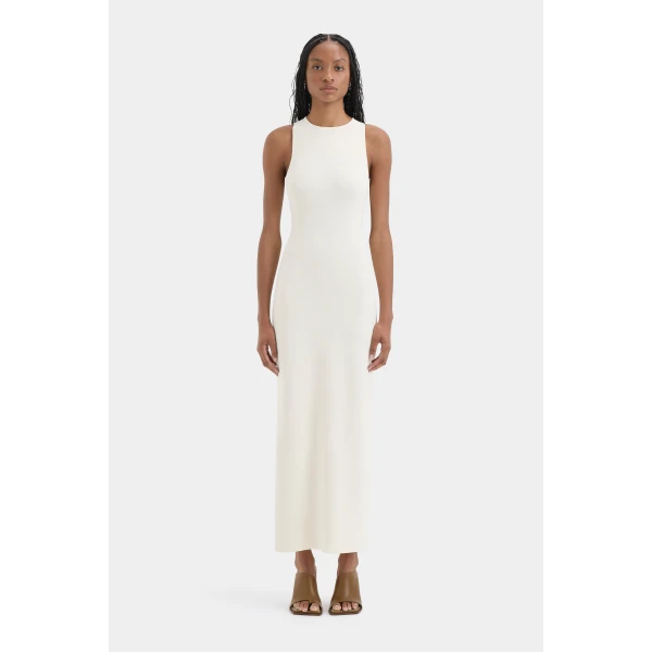 SIR the Label Sabah Cross Back Midi Dress in Ivory | Midi Dresses | Coveti
