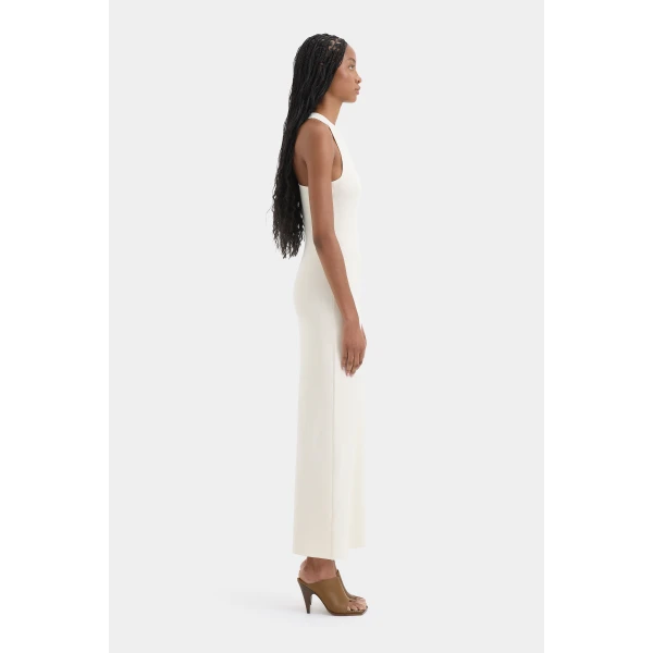 SIR the Label Sabah Cross Back Midi Dress in Ivory | Midi Dresses | Coveti