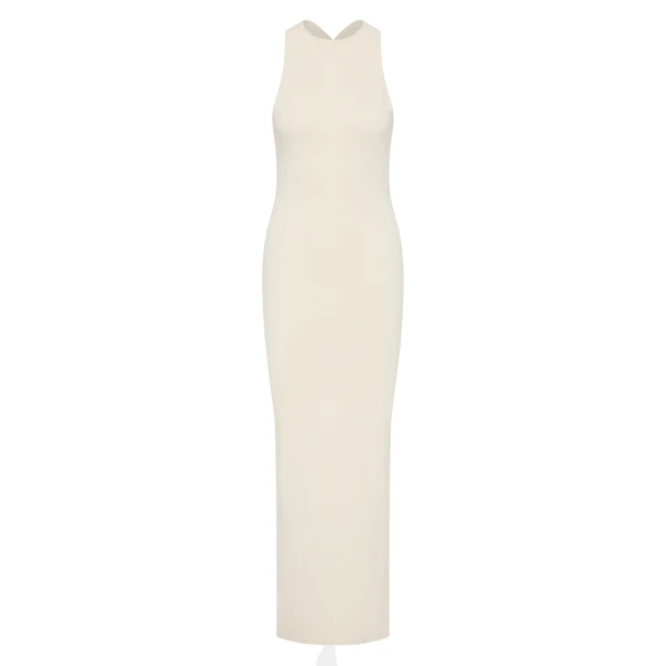 Sabah Cross Back Midi Dress in Ivory