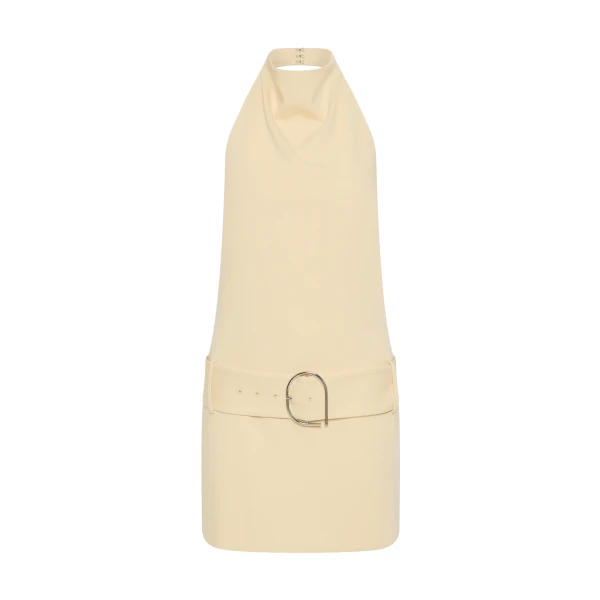 Sabina Belted Mini Dress in Butter