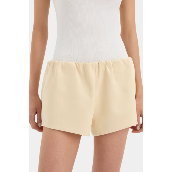 SIR the Label Sabina Gathered Mini Short in Butter | Shorts | Coveti