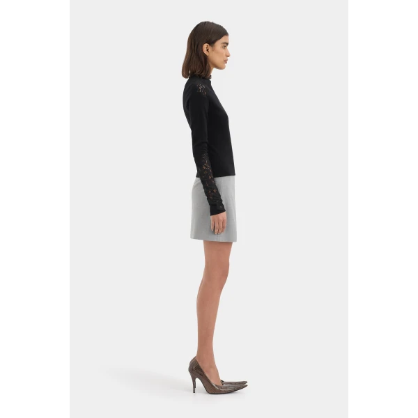 SIR the Label Saeli Long Sleeve Top in Black | Long Sleeve | Coveti