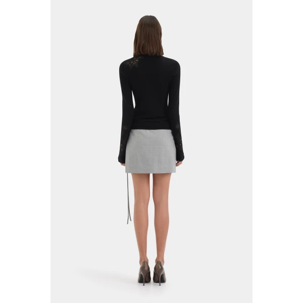 SIR the Label Saeli Long Sleeve Top in Black | Long Sleeve | Coveti