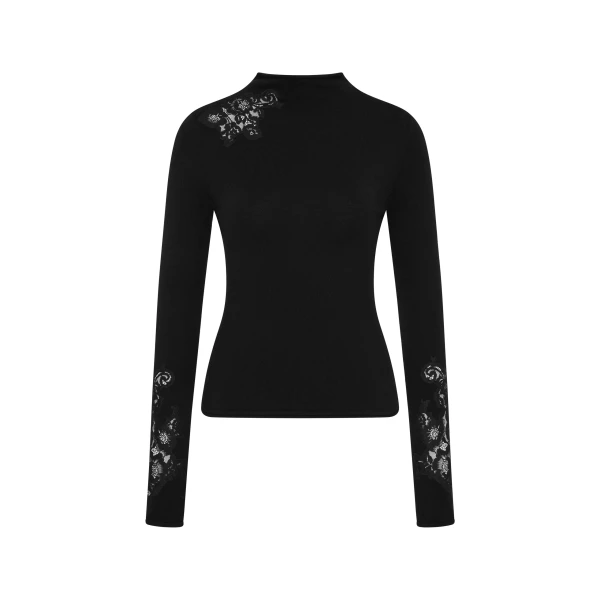 SIR the Label Saeli Long Sleeve Top in Black | Long Sleeve | Coveti
