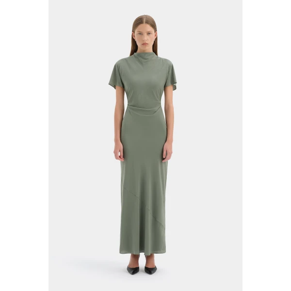 SIR the Label Seameadow Bias Dress in Moss | Maxi Dresses | Coveti
