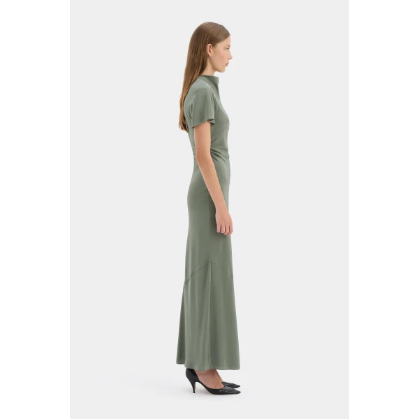 SIR the Label Seameadow Bias Dress in Moss | Maxi Dresses | Coveti
