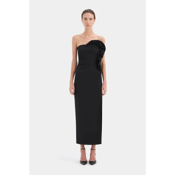 SIR the Label Siella Strapless Gown in Black | Evening Gowns | Coveti