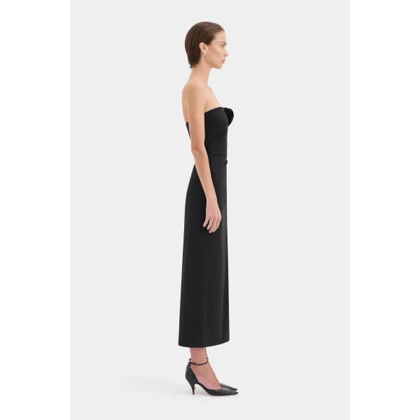 SIR the Label Siella Strapless Gown in Black | Evening Gowns | Coveti