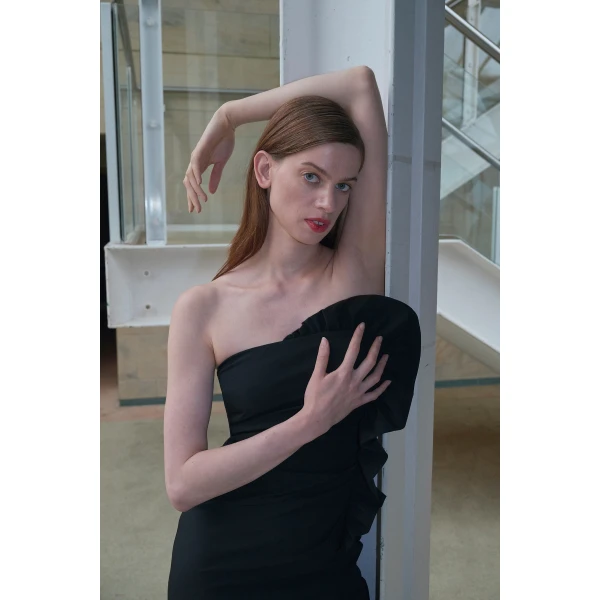 SIR the Label Siella Strapless Gown in Black | Evening Gowns | Coveti