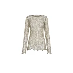 SIR the Label Skye Long Sleeve Lace Top in Wisteria Lace | Lace | Coveti