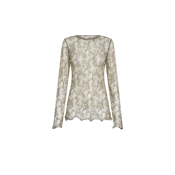 SIR the Label Skye Long Sleeve Lace Top in Wisteria Lace | Lace | Coveti