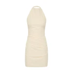 SIR the Label Sol Halter Mini Dress in Ivory | Mini Dresses | Coveti