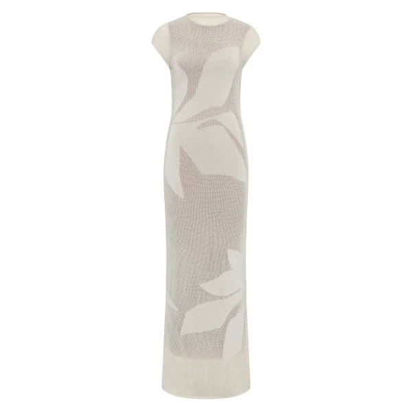 Solange Midi Dress in Natural