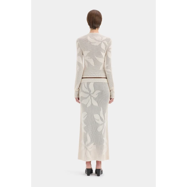 SIR the Label Solange Midi Skirt in Natural | Midi Skirts | Coveti