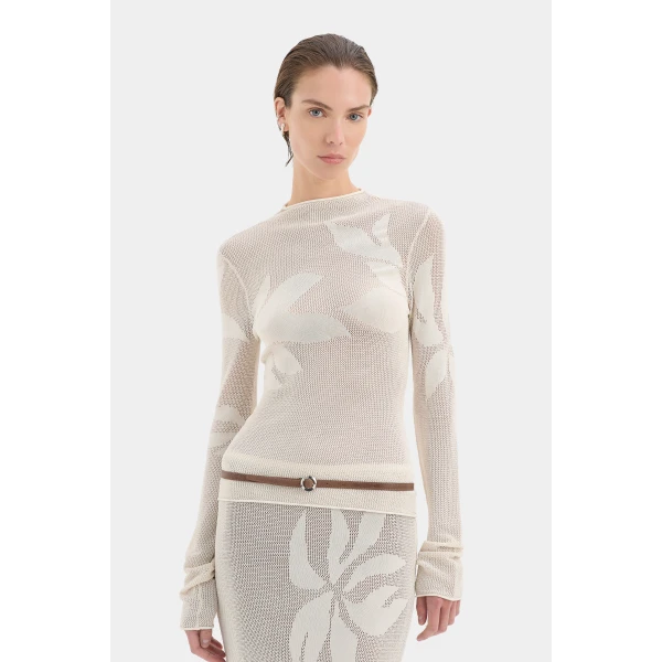 SIR the Label Solange Midi Skirt in Natural | Midi Skirts | Coveti