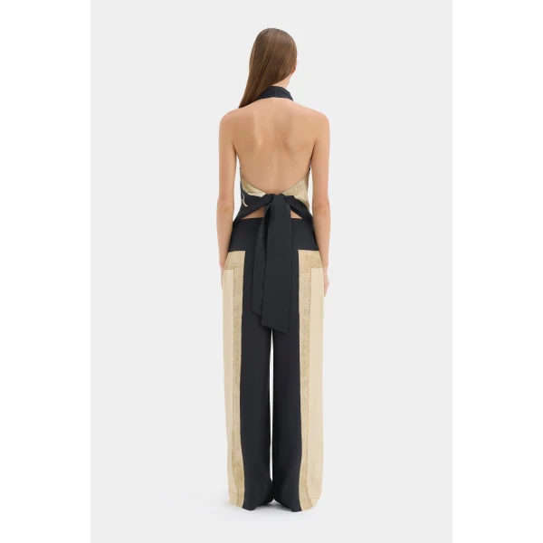 SIR the Label Sona Halter Tie Top in Geo Scape | Sleeveless | Coveti
