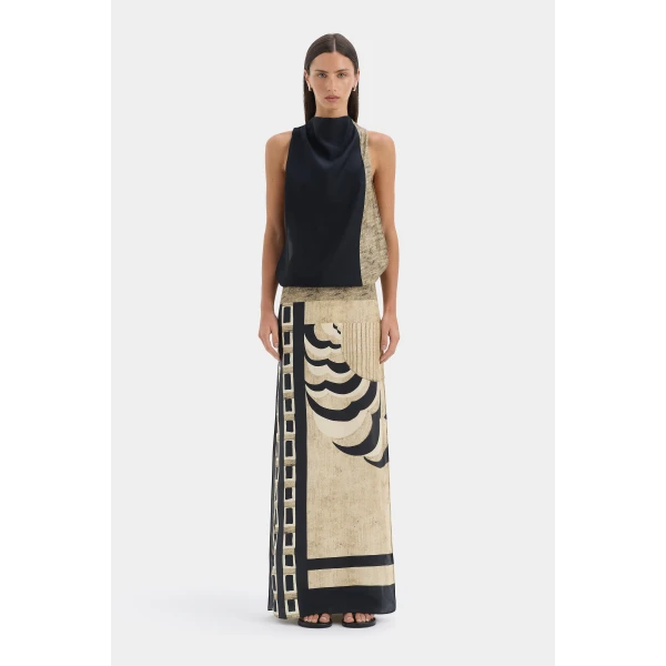 SIR the Label Sona Maxi Dress in Geo Scape | Maxi Dresses | Coveti