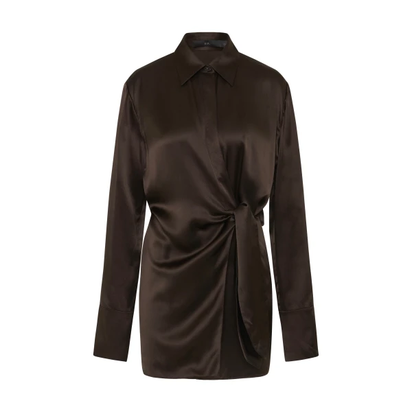 SIR the Label Sorrento Shirt Dress in Bitter Chocolate | Shirtdress | Coveti