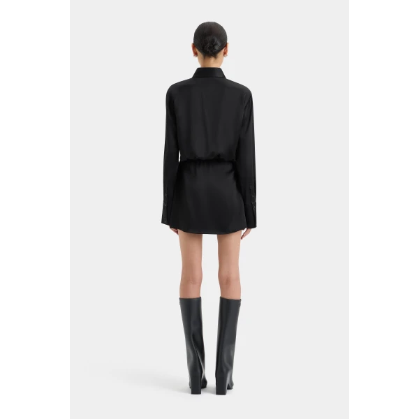 SIR the Label Sorrento Shirt Dress in Black | Shirtdress | Coveti