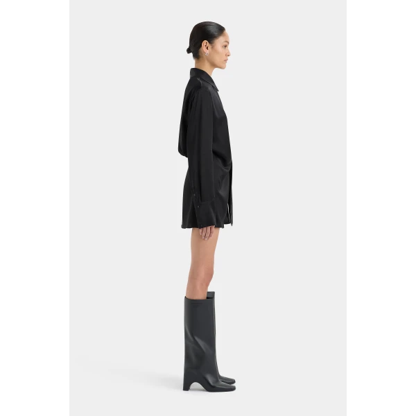 SIR the Label Sorrento Shirt Dress in Black | Shirtdress | Coveti