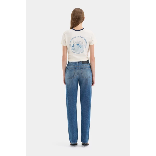 SIR the Label Stella Slim Leg Jean in Washed Indigo | Denim | Coveti