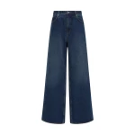 SIR the Label Stella Wide Leg Jean in Washed Indigo | Denim | Coveti
