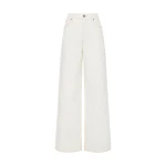 SIR the Label Stella Wide Leg Jean in Washed White | Denim | Coveti