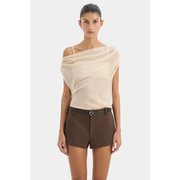 SIR the Label Strobe Cowl Top in Bone | Tops | Coveti