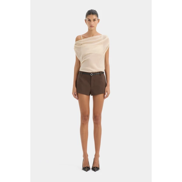 SIR the Label Strobe Cowl Top in Bone | Tops | Coveti